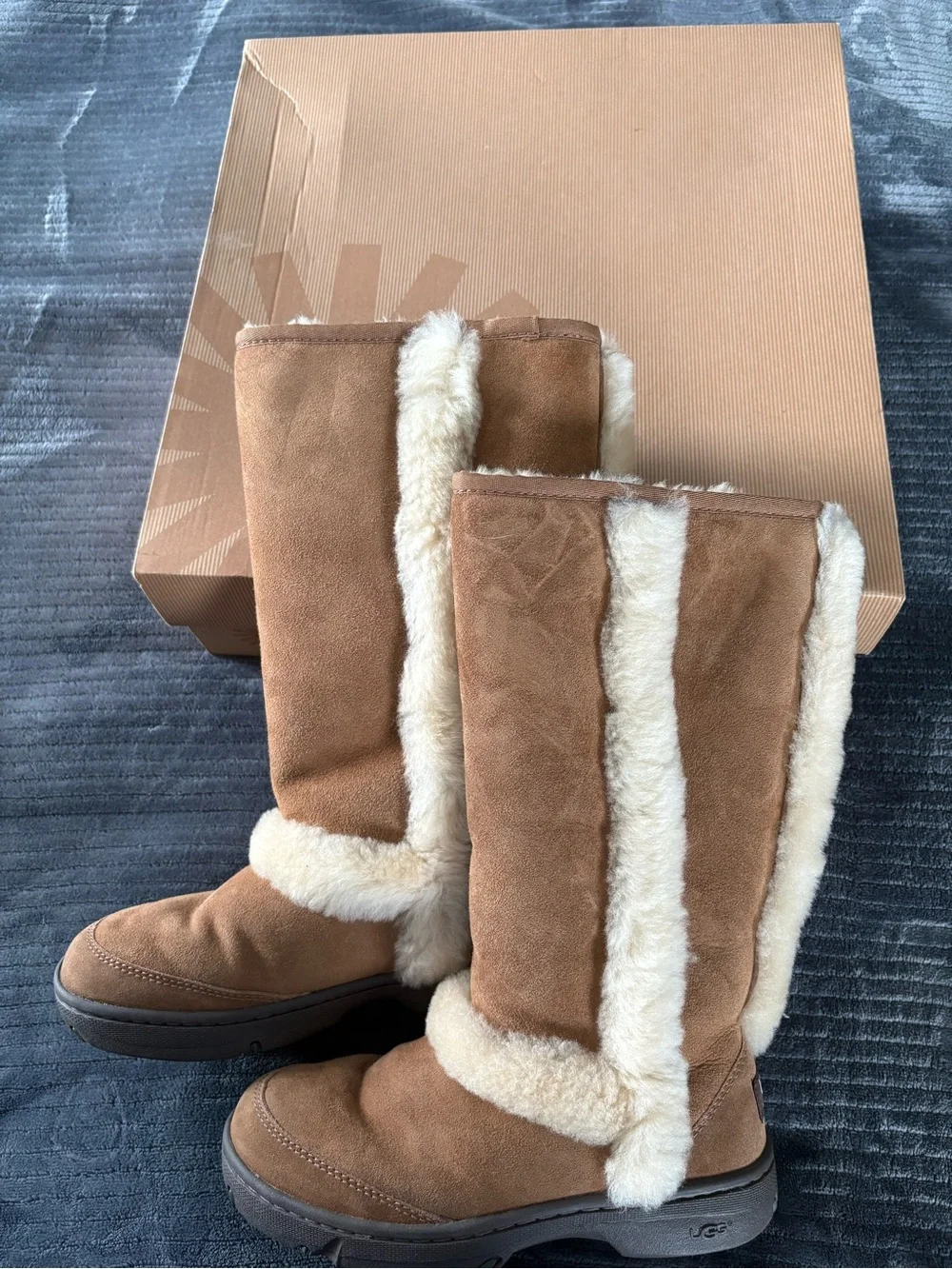 UGG Chestnut Sunburst Tall Sheepskin-Lined Boots
